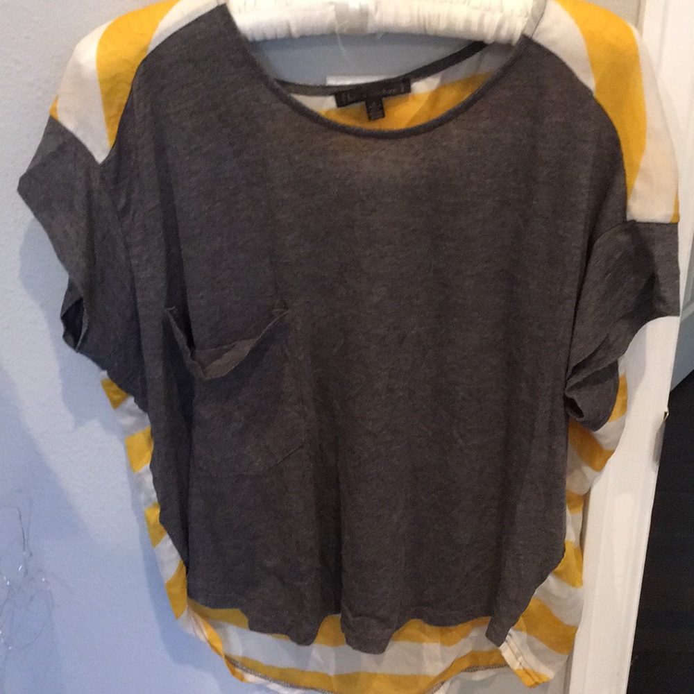 Lucca Couture Striped Back Drapey Pocket Tee
